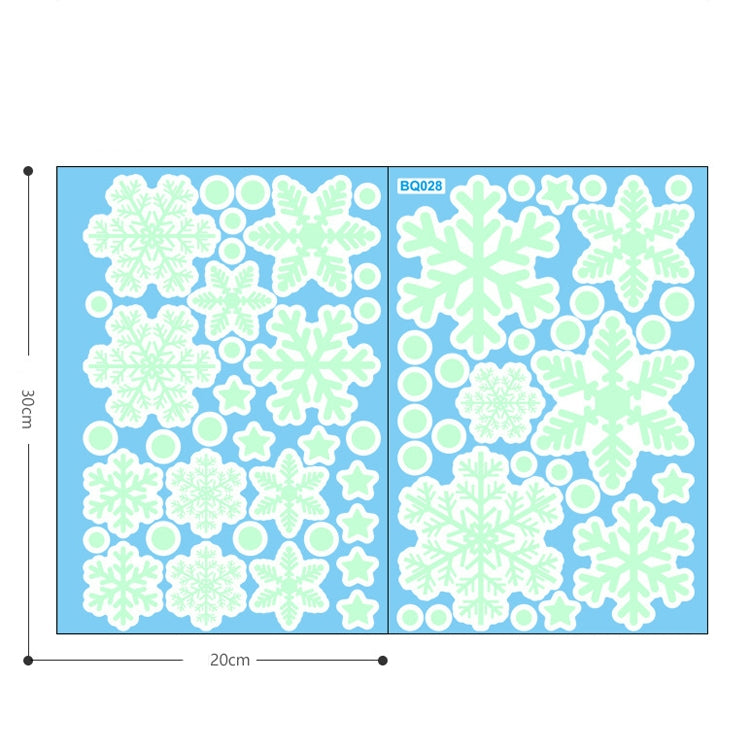 1set Christmas Luminous Fluorescent Snowflake Decoration Sticker,Style: BQ028 With Glue