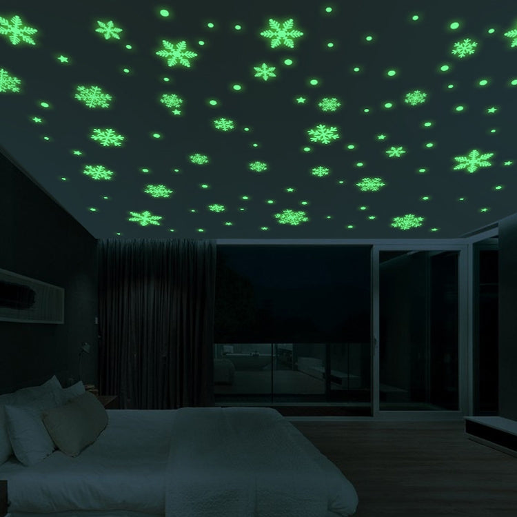 1set Christmas Luminous Fluorescent Snowflake Decoration Sticker,Style: BQ028 With Glue