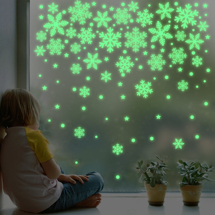 1set Christmas Luminous Fluorescent Snowflake Decoration Sticker,Style: BQ029 Enhanced  Static Electricity