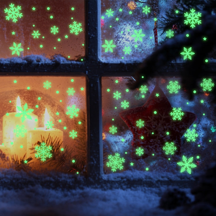 1set Christmas Luminous Fluorescent Snowflake Decoration Sticker,Style: BQ029 Enhanced  Static Electricity