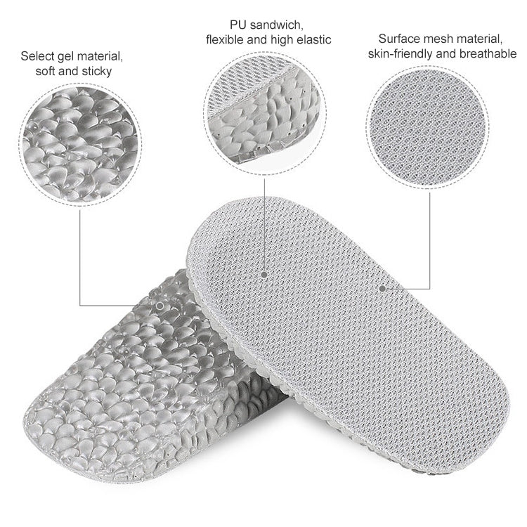 2 Pairs Self-Adhesive Inner Heightening Half Pad Sweat-Absorbent Breathable Shock-Absorbing Heel Casual Sports Insole, Size: 1.5cm