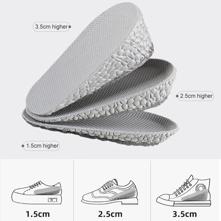 2 Pairs Self-Adhesive Inner Heightening Half Pad Sweat-Absorbent Breathable Shock-Absorbing Heel Casual Sports Insole, Size: 3.5cm