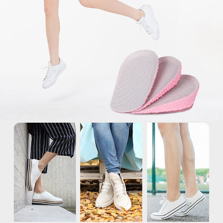 2 Pairs Self-Adhesive Inner Heightening Half Pad Sweat-Absorbent Breathable Shock-Absorbing Heel Casual Sports Insole, Size: 3.5cm