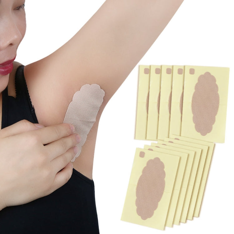 10 PCS Underarm Antiperspirant Patch Armpit Sweat Pad Foot Sweat Absorbing Deodorant Patch(Flesh Color As Shown)