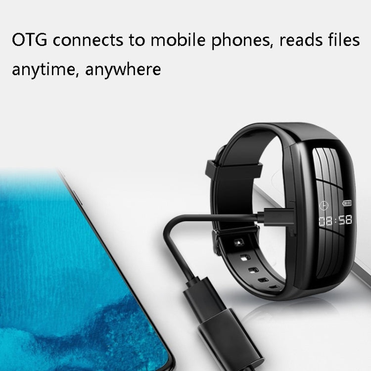JNN D5 HD Video Recorder Bracelet Portable Large-Capacity Noise Reduction Recording Bracelet, Capacity: 16GB