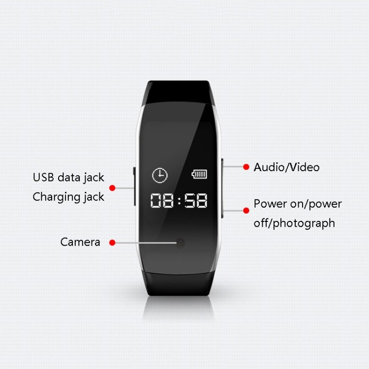 JNN D5 HD Video Recorder Bracelet Portable Large-Capacity Noise Reduction Recording Bracelet, Capacity: 32GB
