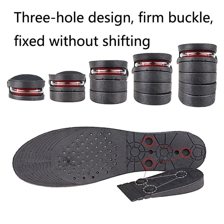 2 Pairs 032 Adjust Inner Height Insole Free Size Cutable Insole, Colour: Black 3 Layers (about 5.5cm)