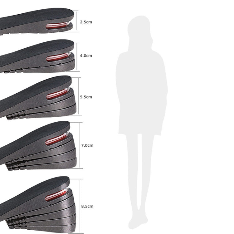 2 Pairs 032 Adjust Inner Height Insole Free Size Cutable Insole, Colour: Black 3 Layers (about 5.5cm)