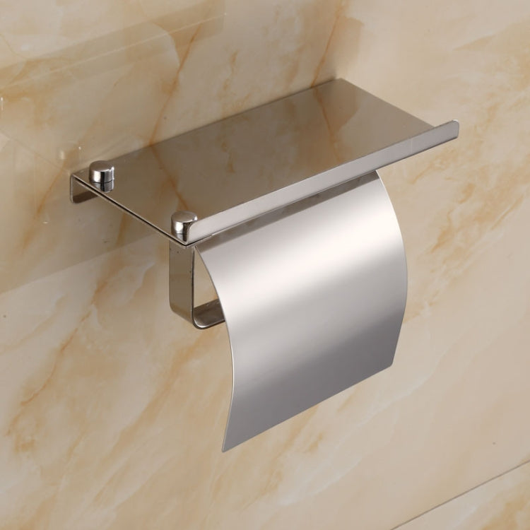 4103 Stainless Steel Roll Paper Holder Mobile Phone Paper Towel Rack Hotel Bathroom Rack, Color: Mirror