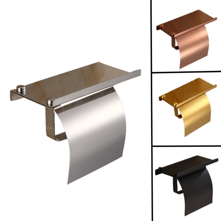 4103 Stainless Steel Roll Paper Holder Mobile Phone Paper Towel Rack Hotel Bathroom Rack, Color: Gold