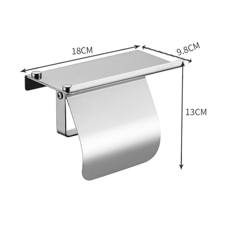 4103 Stainless Steel Roll Paper Holder Mobile Phone Paper Towel Rack Hotel Bathroom Rack, Color: Gold