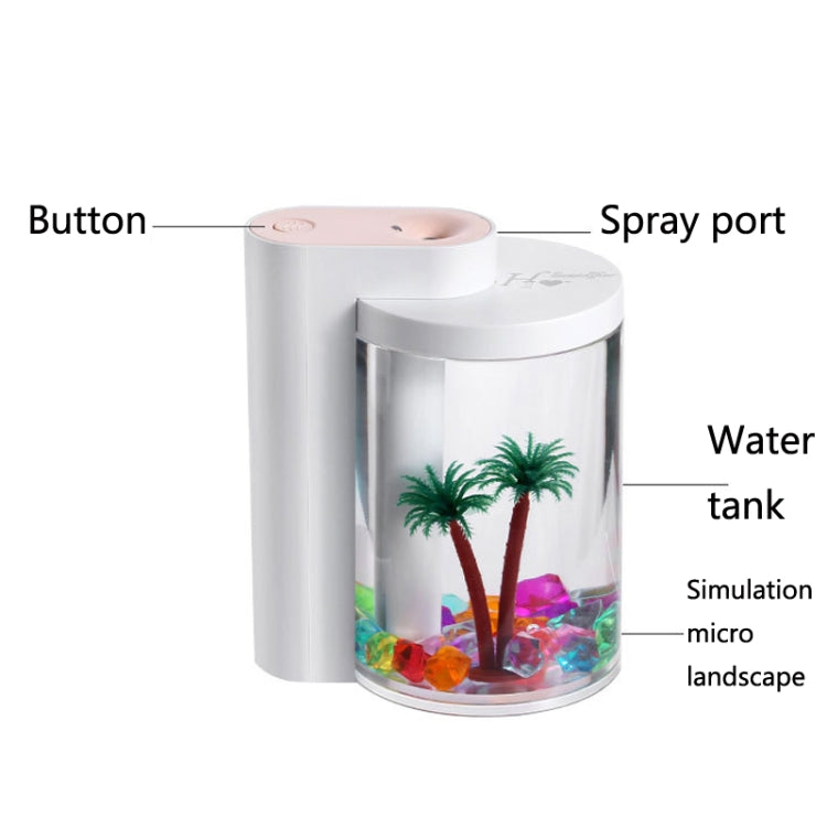 LA-0610 Desktop Mini Micro Landscape Humidifier Household Large Fog Volume Mute Atomizer(Green)
