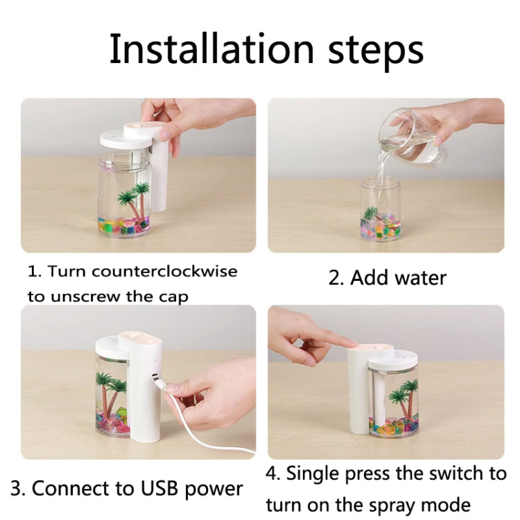 LA-0610 Desktop Mini Micro Landscape Humidifier Household Large Fog Volume Mute Atomizer(Green)