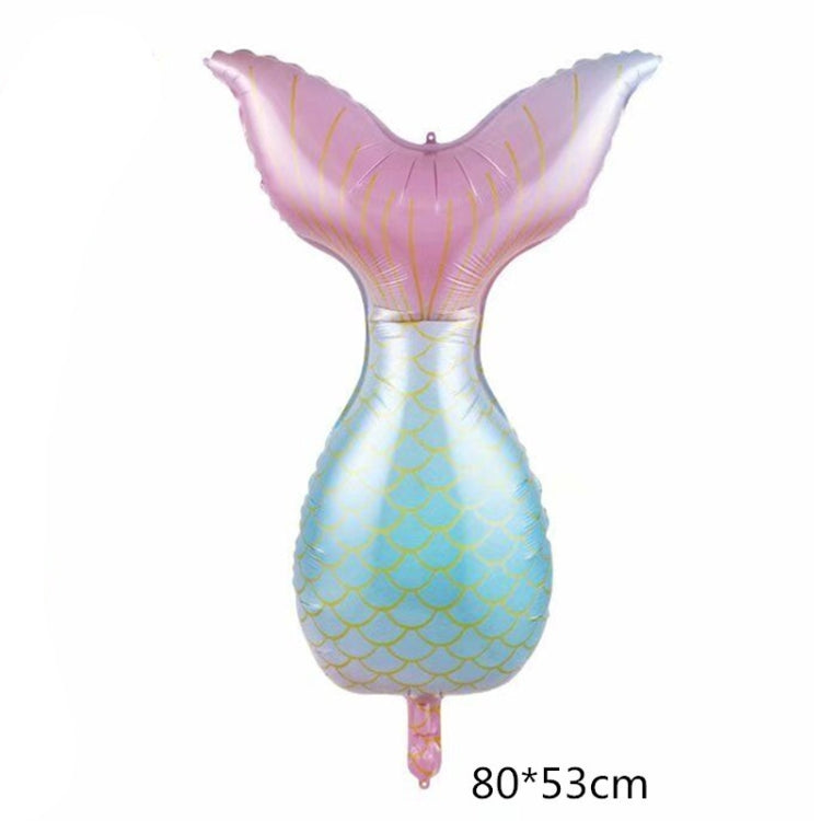 5 PCS Cartoon Mermaid Tail Aluminum Film Balloon Aquarium Decoration Balloon Mall Dress Up Balloon
