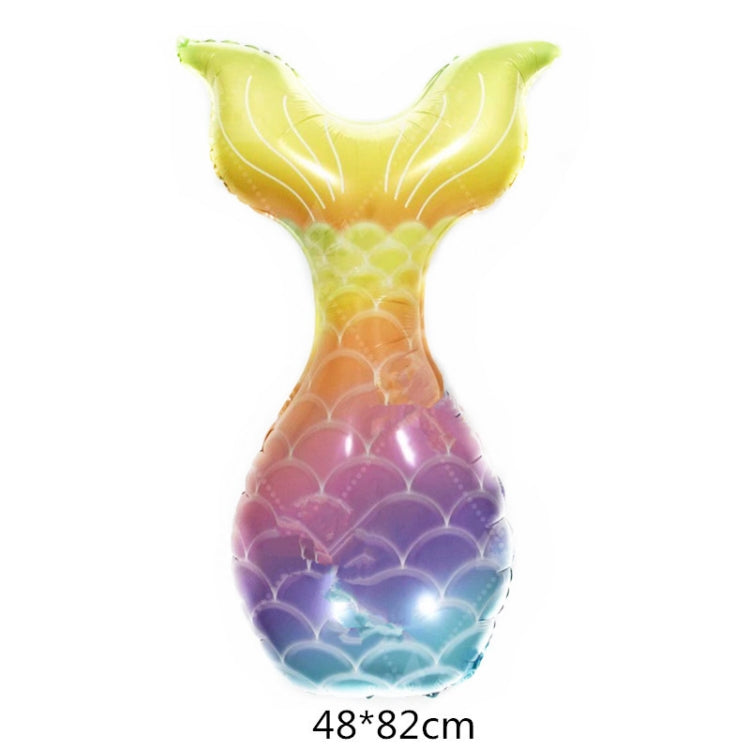 5 PCS Cartoon Mermaid Tail Aluminum Film Balloon Aquarium Decoration Balloon Mall Dress Up Balloon