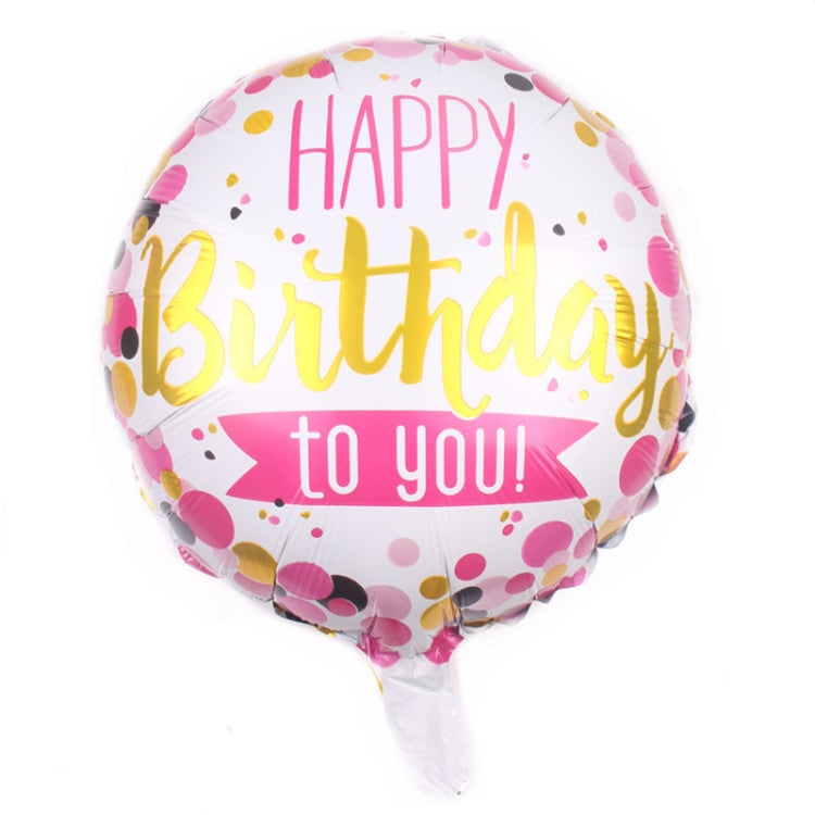 10 PCS 18-inch Round Happy Birthday Aluminum Film Balloons Birthday Party Scene Decoration Balloons