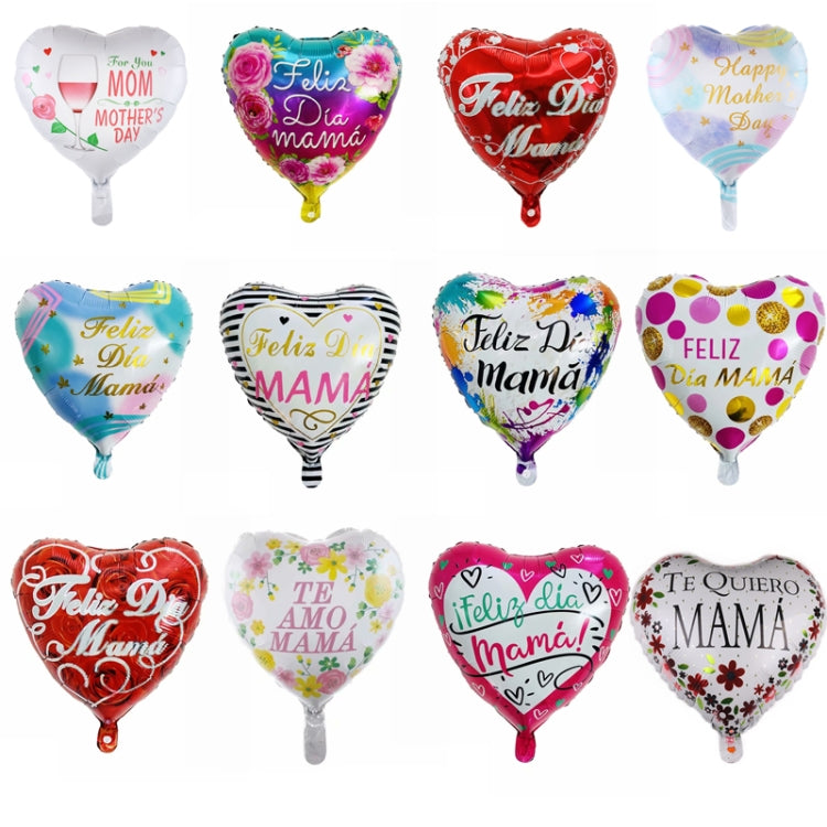 10 PCS 18 Inch  Spanish Mother Day Balloon Cartoon Shaped Aluminum Film Balloon Children Party Decoration Balloon