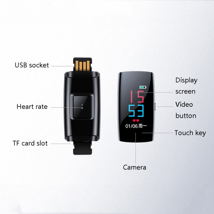 E321 Small Camera Bracelet HD Mini Recording Video Bracelet(No Memory Card)