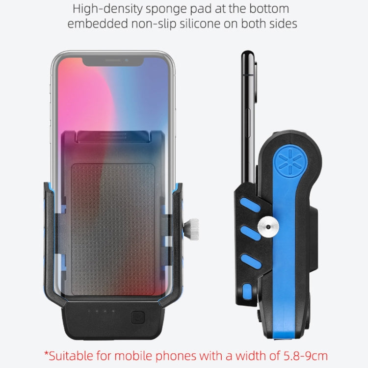 BG-2021 Bicycle Front Light 4 In 1 Mobile Phone Holder Horn Light Mountain Bike Front Light, Colour: 2400 MAH Blue