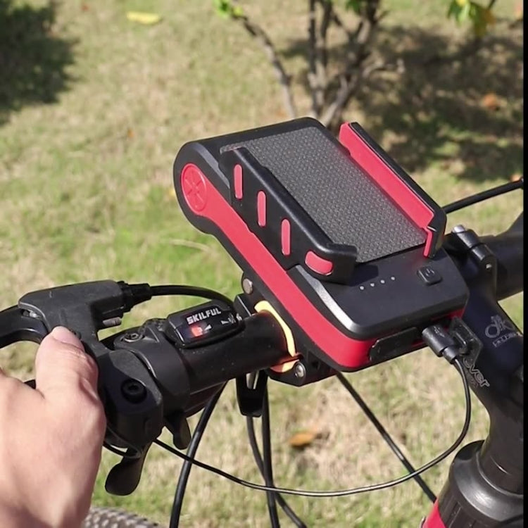 BG-2021 Bicycle Front Light 4 In 1 Mobile Phone Holder Horn Light Mountain Bike Front Light, Colour: 4000 MAH Blue