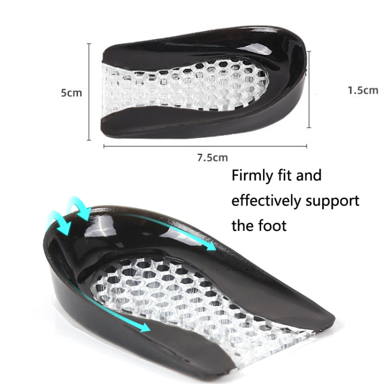3 Pairs Honeycomb Heel Pad Plantar Fascia Pad Soft Sports Shock Absorption Insole(Black)