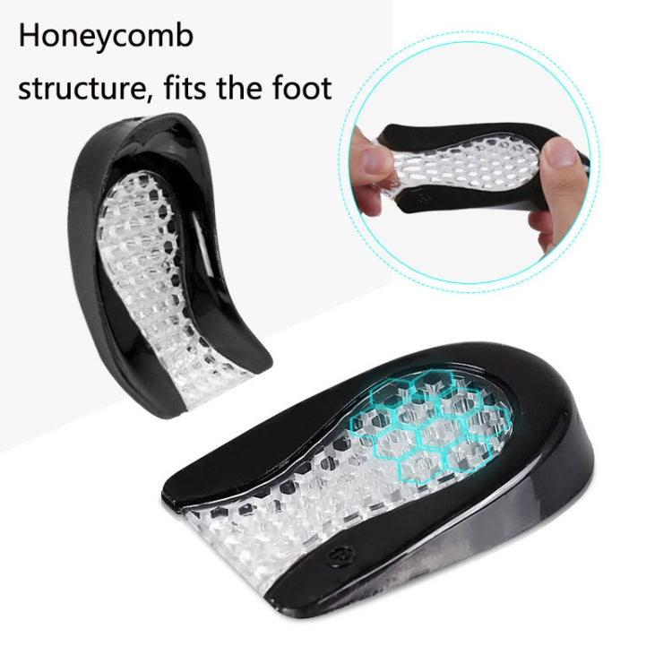 3 Pairs Honeycomb Heel Pad Plantar Fascia Pad Soft Sports Shock Absorption Insole(Black)