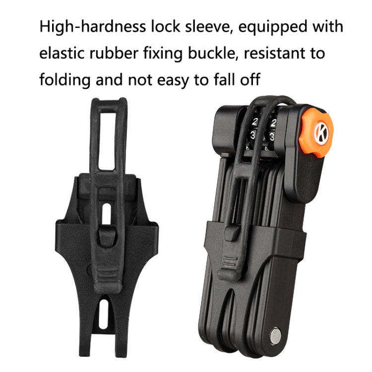 BG-0510 Bicycle Anti-Theft Folding Lock Bicycle Mountain Bike Four-Digit Password Portable Joint Lock(Black)