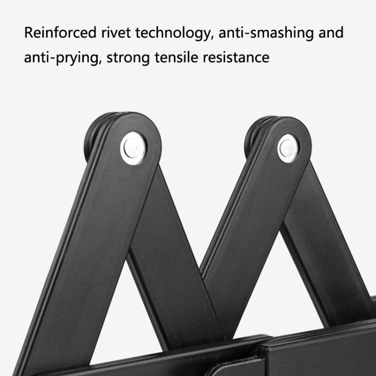 BG-0510 Bicycle Anti-Theft Folding Lock Bicycle Mountain Bike Four-Digit Password Portable Joint Lock(Black)