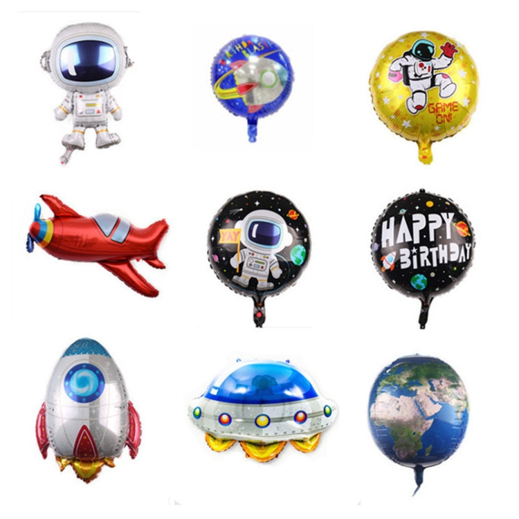10 PCS Space Aluminum Film Balloon Children Decorate Birthday Party Decoration Balloons,Style: Double-sided Space Man