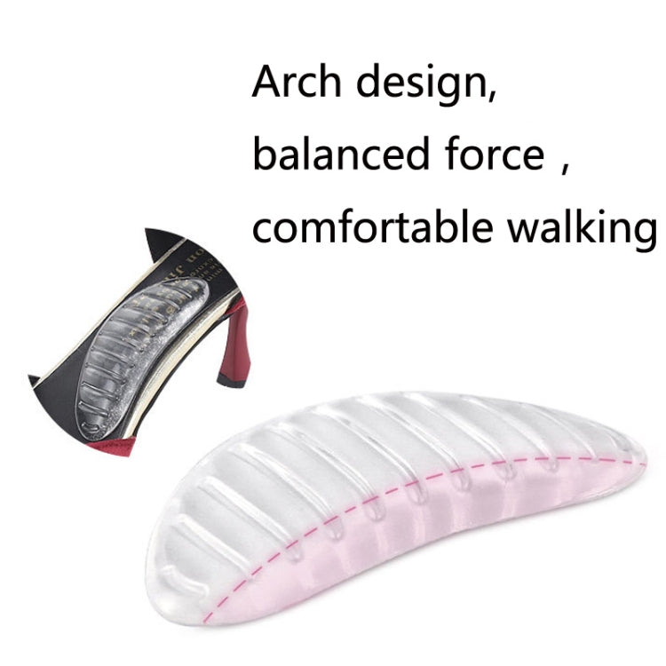 5 Pairs Striped Arch Support Pads Flat Feet Non-Slip Insoles Massage Foot Pads(Transparent)