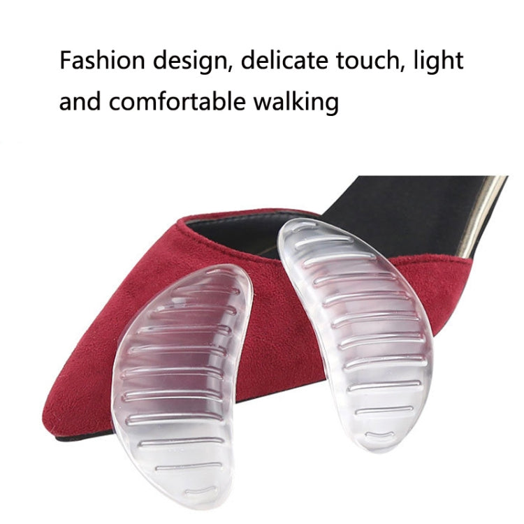 5 Pairs Striped Arch Support Pads Flat Feet Non-Slip Insoles Massage Foot Pads(Transparent)