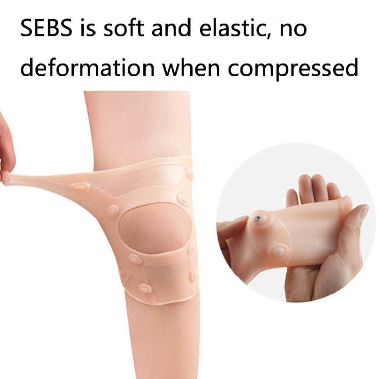 2 PCS Outdoor Cycling Sports Non-Slip Knee Pads Joint SEBS Magnetic Care Protector(Skin Color)