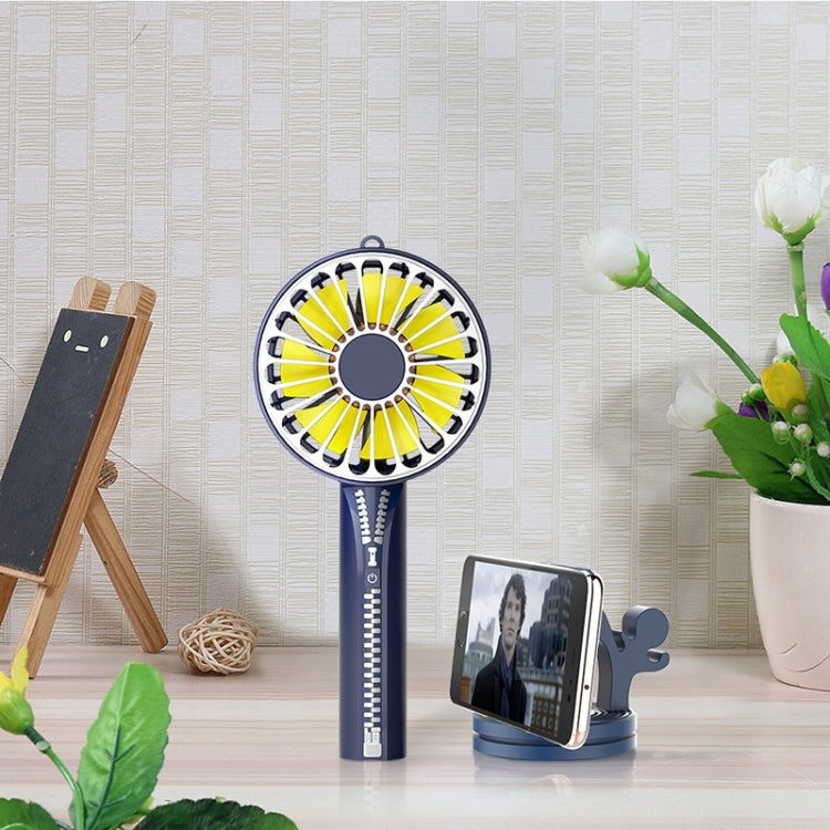 Zipper Fan USB Mini Handheld Fan Portable with Stand Base
