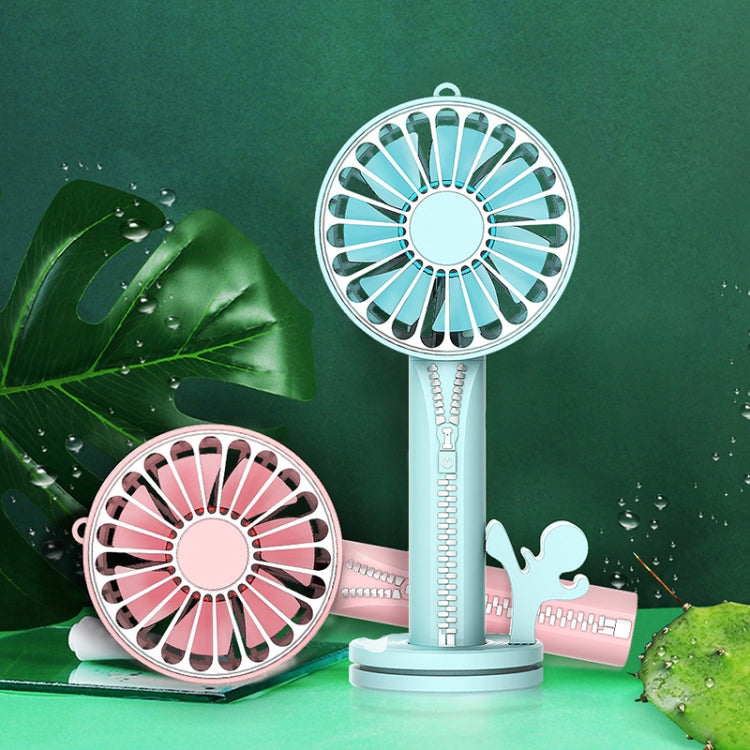 Zipper Fan USB Mini Handheld Fan Portable with Stand Base