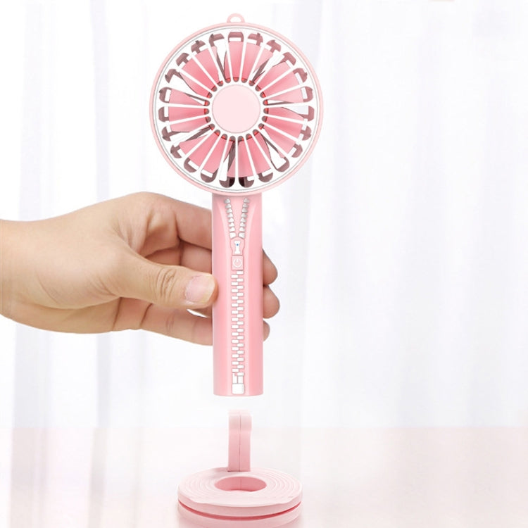Zipper Fan USB Mini Handheld Fan Portable with Stand Base