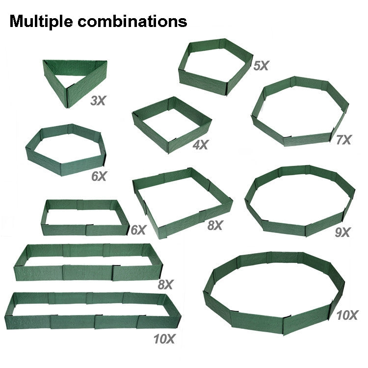 3 PCS Outdoor Garden Vegetable Garden Flowerpot Terrace Can Be Freely Combined Polygonal Flower Bed, Specification: 15 x 50cm(Green)