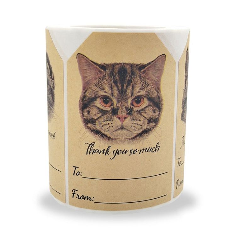 3 PCS Rolled Kraft Paper Thank You Sticker Gift Bag Packaging Cute Sticker, Size: 50x75mm(K-75)