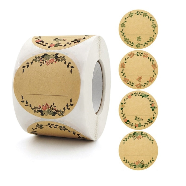 3 PCS Rolled Floral Thank You Handwritten Kraft Paper Sticker Gift Wedding Baking Decoration Label, Size: 2 Inch / 50mm