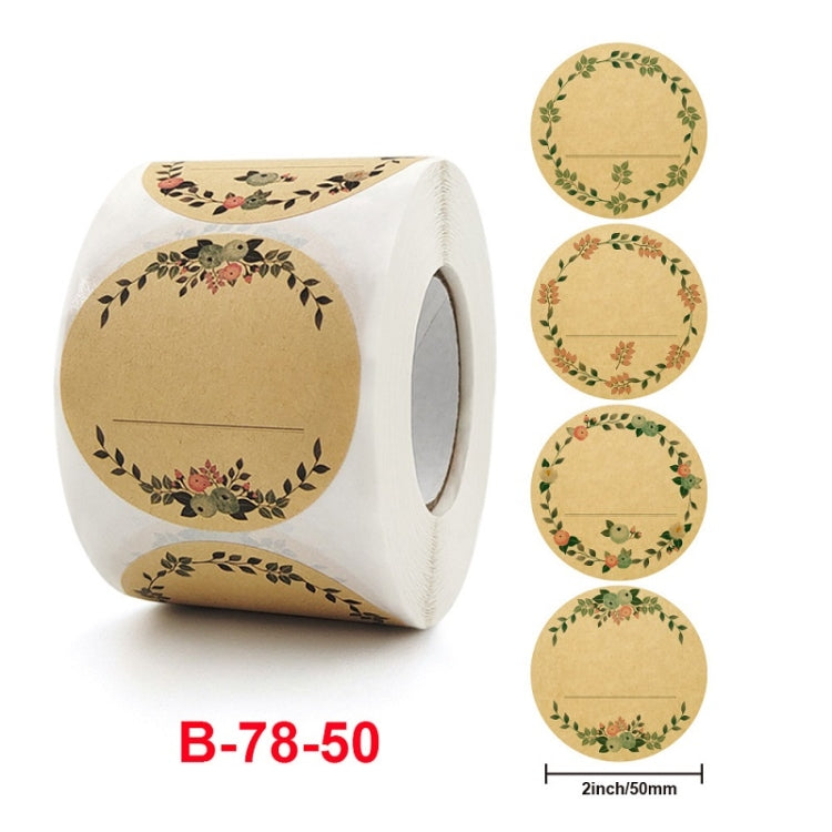 3 PCS Rolled Floral Thank You Handwritten Kraft Paper Sticker Gift Wedding Baking Decoration Label, Size: 2 Inch / 50mm