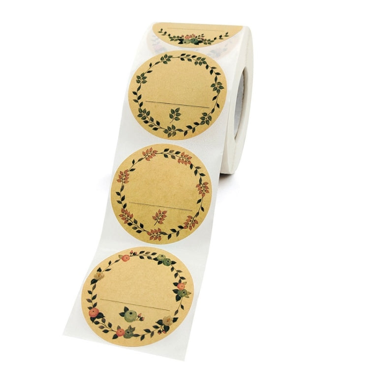 3 PCS Rolled Floral Thank You Handwritten Kraft Paper Sticker Gift Wedding Baking Decoration Label, Size: 2 Inch / 50mm