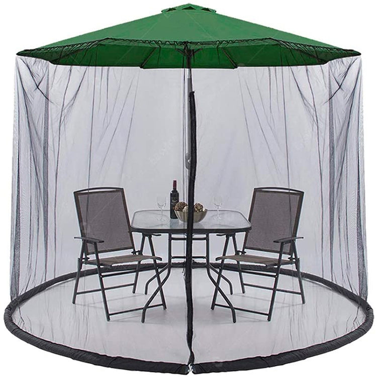 Outdoor Terrace Courtyard Mosquito Net for Straight Pole Umbrella Parasol Net Cover, Dimensions:  300 x 230cm(Black)