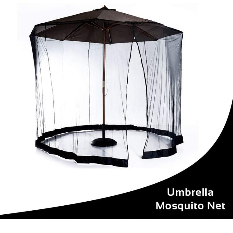 Outdoor Terrace Courtyard Mosquito Net for Straight Pole Umbrella Parasol Net Cover, Dimensions:  300 x 230cm(Black)