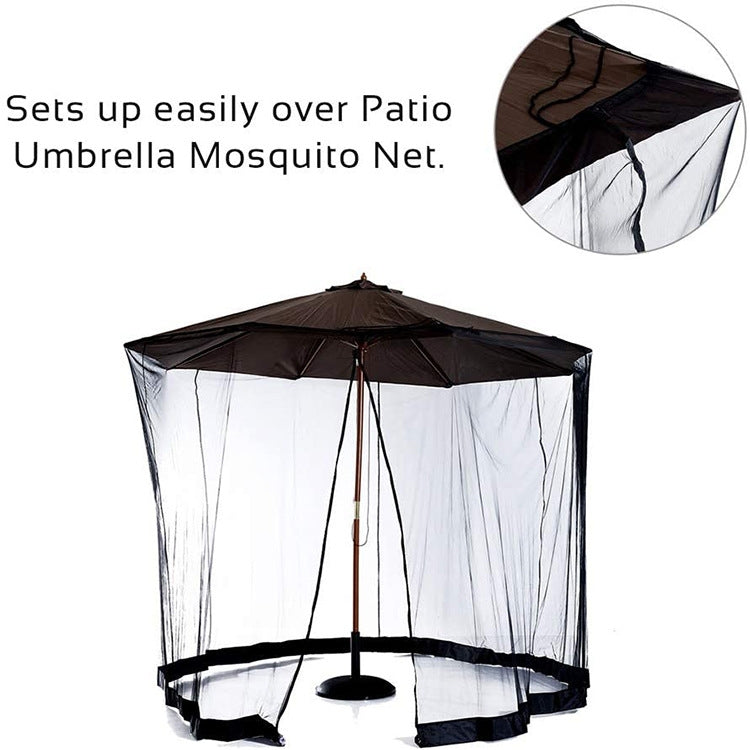 Outdoor Terrace Courtyard Mosquito Net for Straight Pole Umbrella Parasol Net Cover, Dimensions:  300 x 230cm(Black)