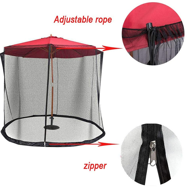 Outdoor Terrace Courtyard Mosquito Net for Straight Pole Umbrella Parasol Net Cover, Dimensions:  300 x 230cm(Black)