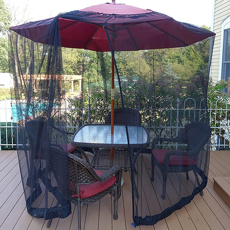 Outdoor Terrace Courtyard Mosquito Net for Straight Pole Umbrella Parasol Net Cover, Dimensions:  300 x 230cm(Black)