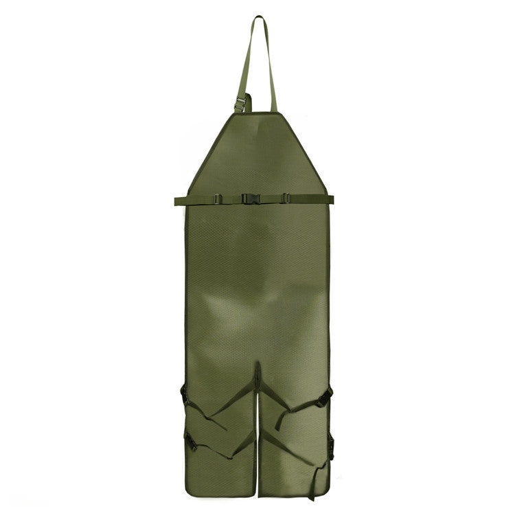 Garden Trimming Protective Apron Multi-Pocket Oxford Cloth Long Version Garden Leggings Apron(Military Green + Khaki)