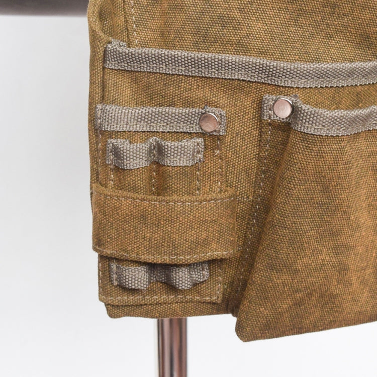 MTP-479 Adjustable Canvas Tool Storage Waist Bag Multi-Pocket Wear-Resistant Tool Stoarge Apron(Mud Color)