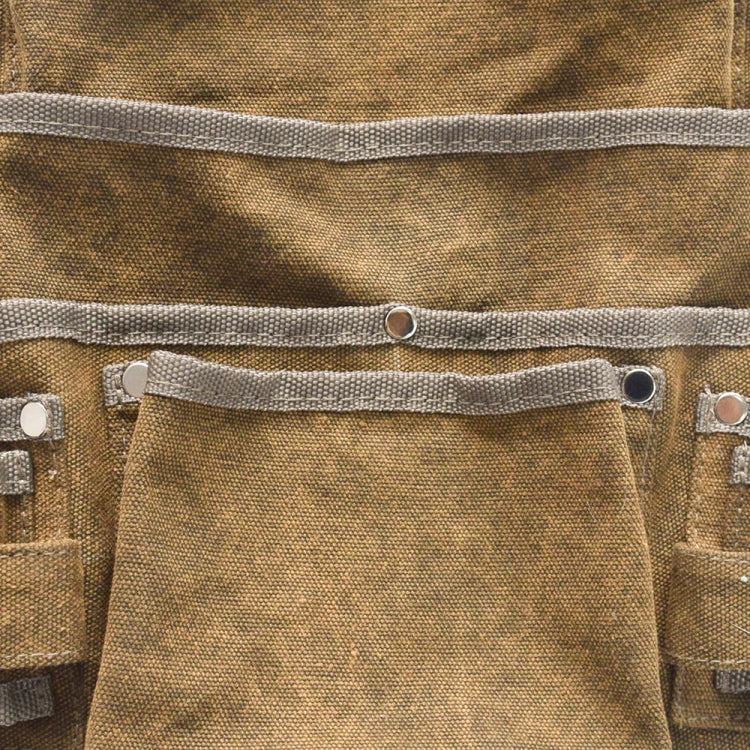 MTP-479 Adjustable Canvas Tool Storage Waist Bag Multi-Pocket Wear-Resistant Tool Stoarge Apron(Mud Color)