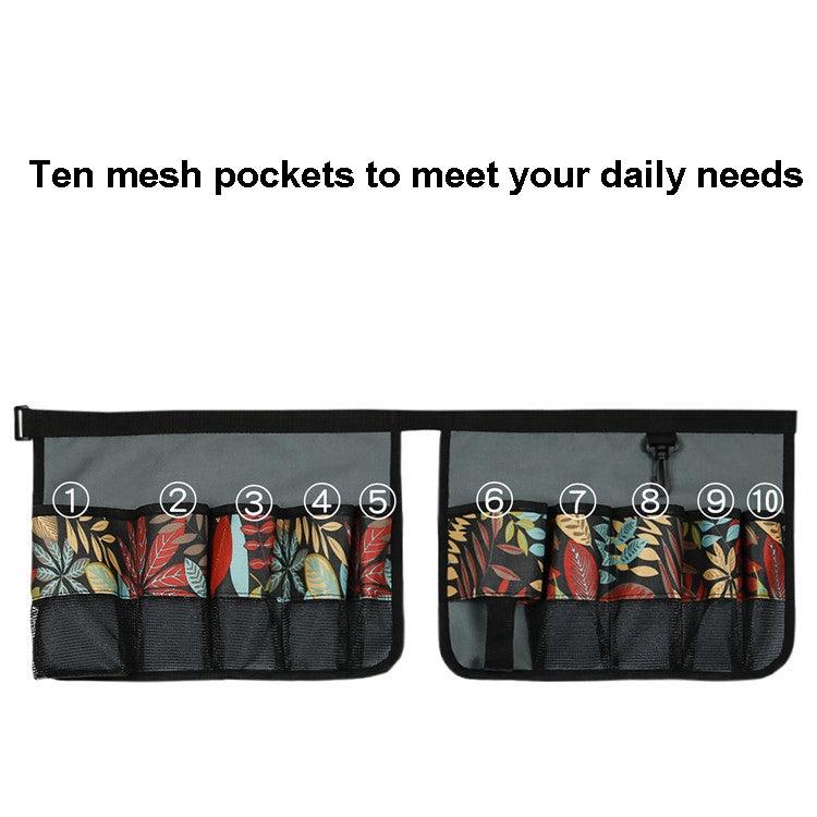 5 Gallon Oxford Cloth Round Bucket Garden Tool Bag Multi-Pocket Portable Outdoor Garden Tool Storage Bag(Gray Flower)