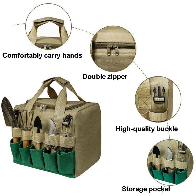 Detachable Garden Folding Stool Multifunctional Garden Tool Storage Bag Gardening Stool( Gray Tube)